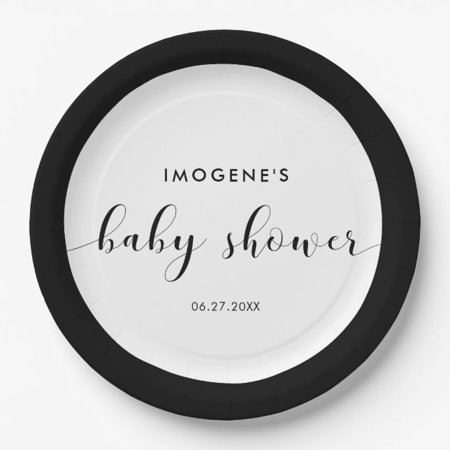 Elegant chic Baby shower Paper Plates (Front)