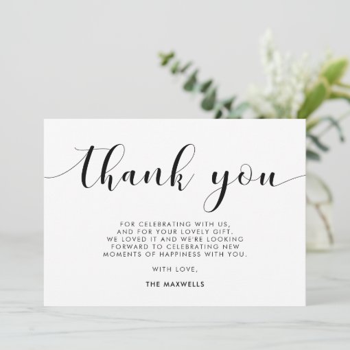 Elegant chic Baby shower Thank You Card | Zazzle