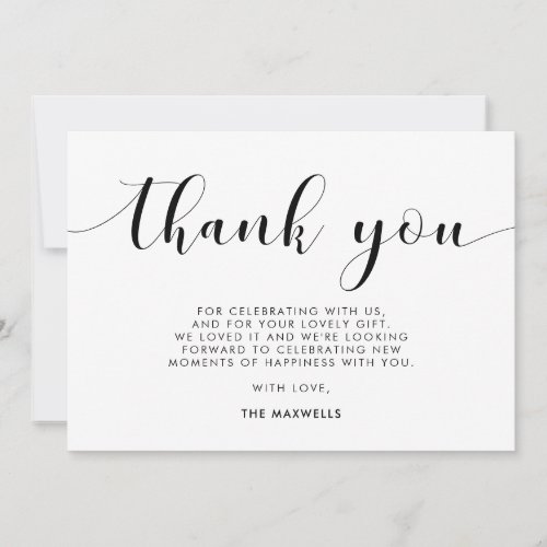 Elegant chic Baby shower Thank You Card