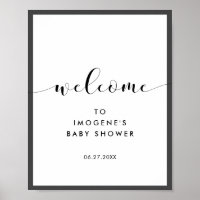 Elegant chic Baby shower Welcome Poster