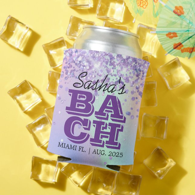 Elegant Chic Bachelorette Party Personalized Can Cooler (In Situ Summer)