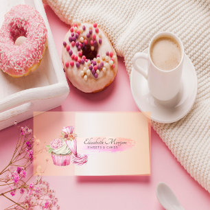 Elegant Chic Bakery Tool Piping Bag Flowers Business Card