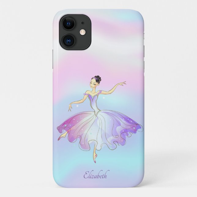 Elegant Chic Ballerina Rainbow Holographic Case-Mate iPhone Case (Back)