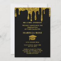 Elegant Chic Black and Gold 2025 Graduation
