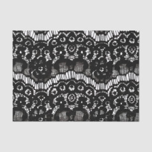 Elegant chic black and white french floral lace tissue paper