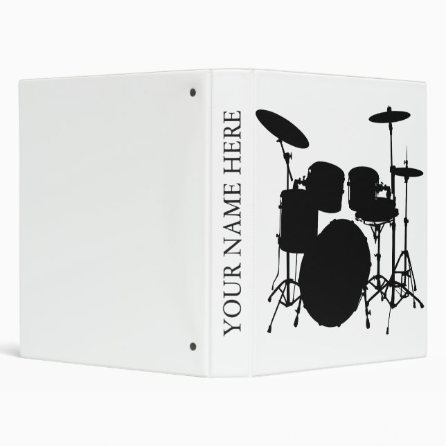 Elegant Chic Black And White Musical Instrument 3 Ring Binder (Background)
