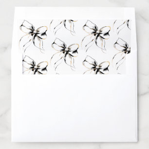 Elegant Chic Black Bow Coquette Bridal Shower Envelope Liner
