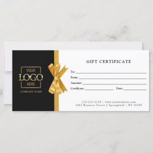 Elegant Chic Black Gold Business Gift Certificate