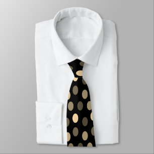 Elegant Chic Black Gold Grey Minimalist Geometric Neck Tie
