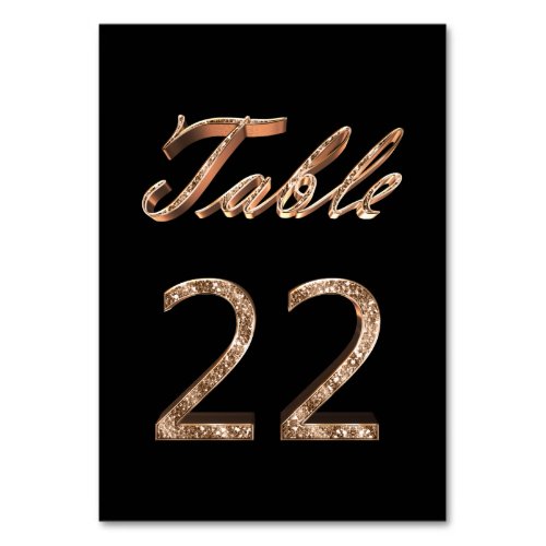 Elegant Chic Black Gold Party Table Number 22