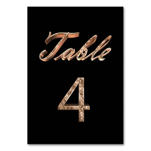 Elegant Chic Black Gold Party Table Number 4