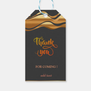 Elegant Chic Black,Gold Thank You Gift Tags
