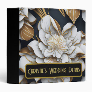 Elegant Chic Black & Gold Wedding Plans Binder