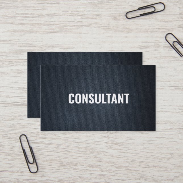 Elegant chic black leather professional  business  card (Front/Back In Situ)