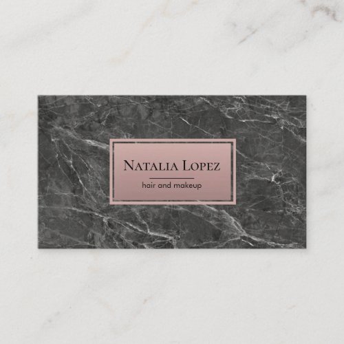 elegant chic black marble luxury pink business card