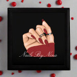 Elegant Chic Black & Red Nail Artist Lover Salon  Gift Box<br><div class="desc">This gift box is perfect for any manicurist or beauty salon. It includes all the tools and products needed to give a luxury manicure and pedicure. The box is wrapped in an elegant red and black bow,  making it the perfect gift for any special occasion.</div>