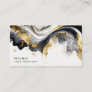 Elegant Chic Black & White Abstract Watercolour QR Business Card