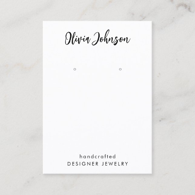 Elegant Chic Black White Jewelry Earring Display  Business Card (Front)