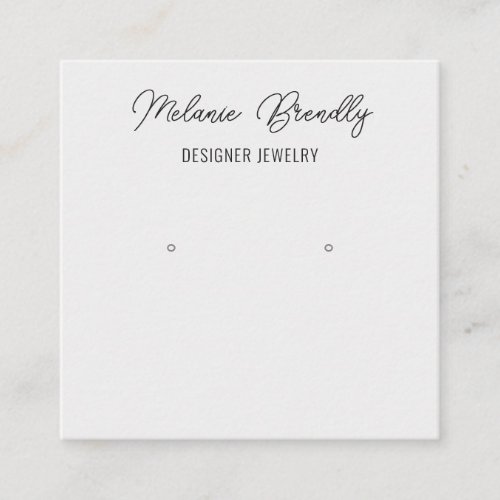 Elegant Chic Black White Jewelry Earring Display   Square Business Card