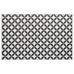 Elegant Chic Black White Retro Mod Circles Pattern Fabric