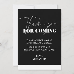 Elegant Chic Black White  Thank You Card
