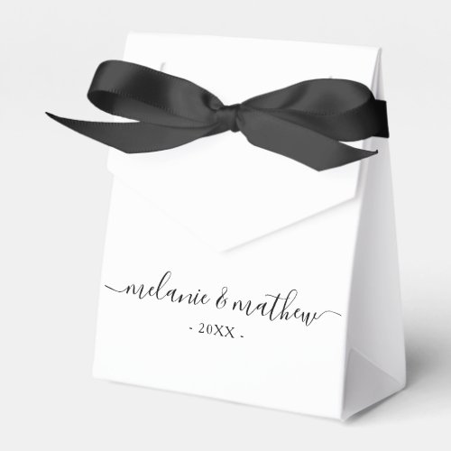 Elegant Chic Black White Wedding Favor Box 