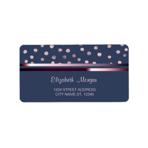 Elegant Chic Blue StripesConfetti Wedding Label