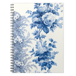 Elegant Chic Blue Vintage Floral Notebook