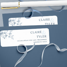 Elegant Chic Blue Wedding Return Address Label