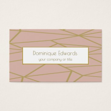 Elegant Chic Blush Pink Abstract Gold Professional Business Card Elegant Chic Blush Pink Abstract Gold Professional Business Card