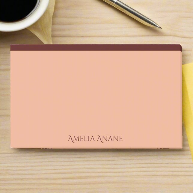 Elegant Chic Blush Pink & Dark Red Typography Name Post-it Notes (Creator Uploaded)