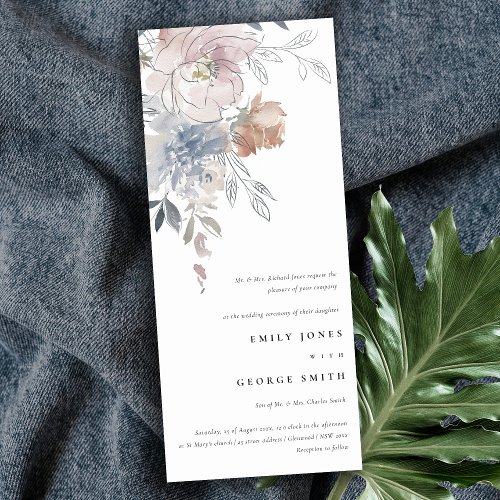 Elegant Chic Blush Watercolor Floral Wedding Invitation