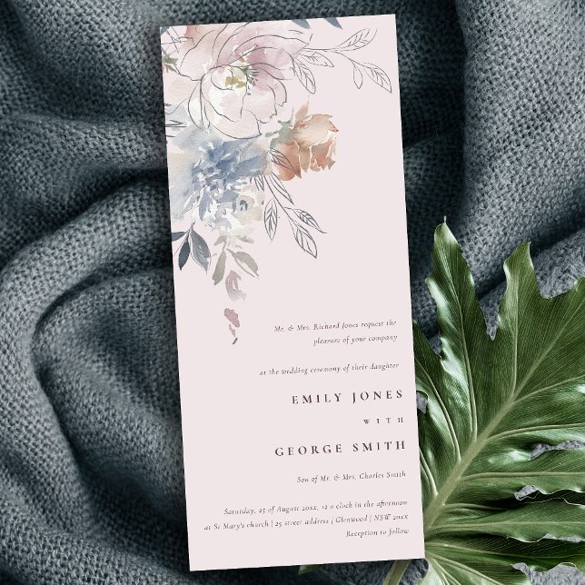Elegant Chic Blush Watercolor Floral Wedding Invitation (Creator Uploaded)