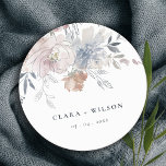 Elegant Chic Blush Watercolor Floral Wedding Round Paper Coaster<br><div class="desc">If you need any further customisation please feel free to message me on yellowfebstudio@gmail.com.</div>