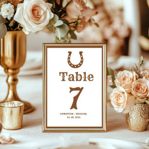 Elegant & Chic Boho Western Cowboy Wedding  Table Number