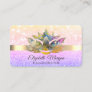 Elegant Chic Bokeh Gold,Ombre Lotus Yoga  Business Card