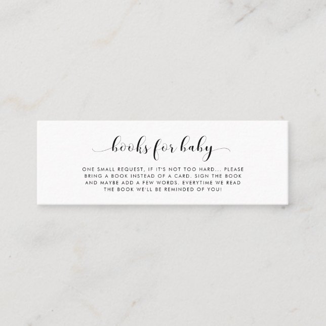 Elegant chic Books for baby request card (Front)