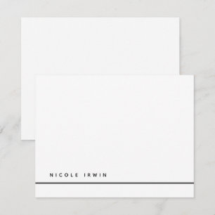 Elegant Chic Border Black White Modern Stationery Note Card