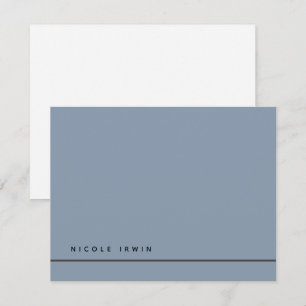 Elegant Chic Border Dusty Blue Modern Stationery Note Card
