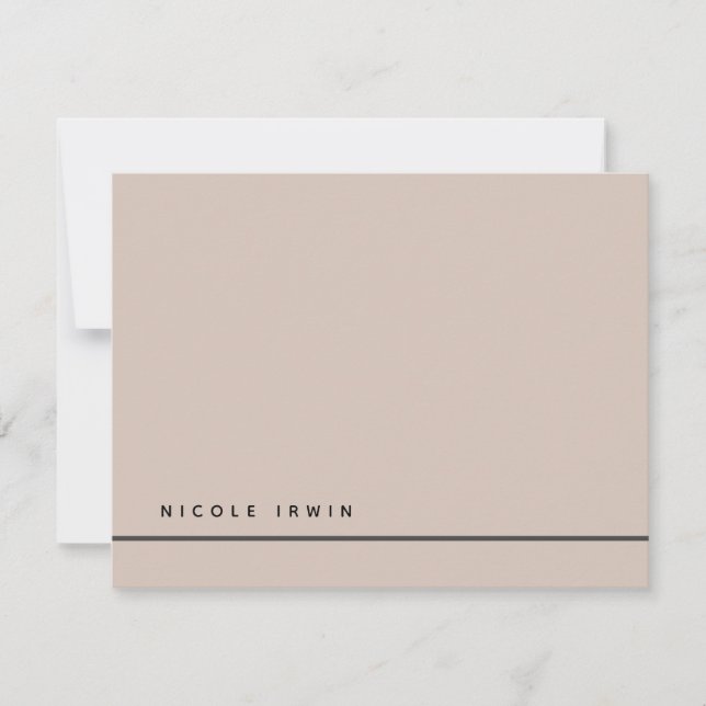 Elegant Chic Border Dusty Pink Modern Stationery Note Card (Front)