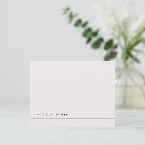 Elegant Chic Border Ecru Modern Stationery Note Card