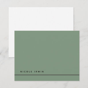 Elegant Chic Border Green Modern Stationery Note Card