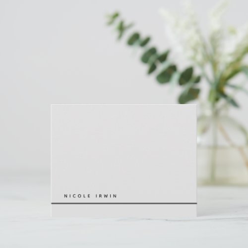 Elegant Chic Border Light Gray Modern Stationery Note Card