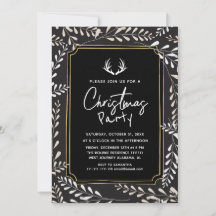 Elegant Chic Botanical Wreath Deer Christmas