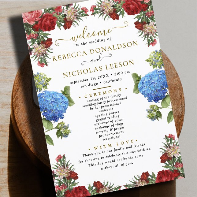 Elegant Chic Bouquet Wedding Program (Creator Uploaded)