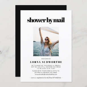 Elegant & chic Bridal Shower by mail photo Invitation