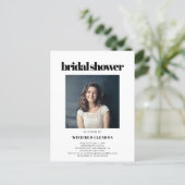 Elegant & chic Bridal shower photo invitation Postcard (Standing Front)