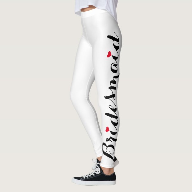 Elegant Chic Bridesmaid Wedding Bachelorette Party Leggings (Left)