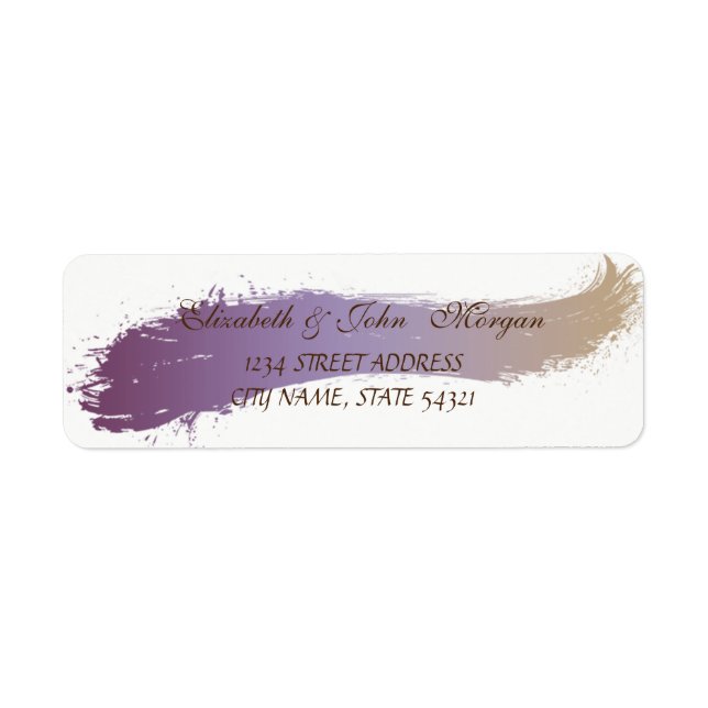 Elegant Chic ,Brush Stroke Address Label (Front)