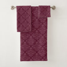 Elegant Chic Burgundy Floral Damask